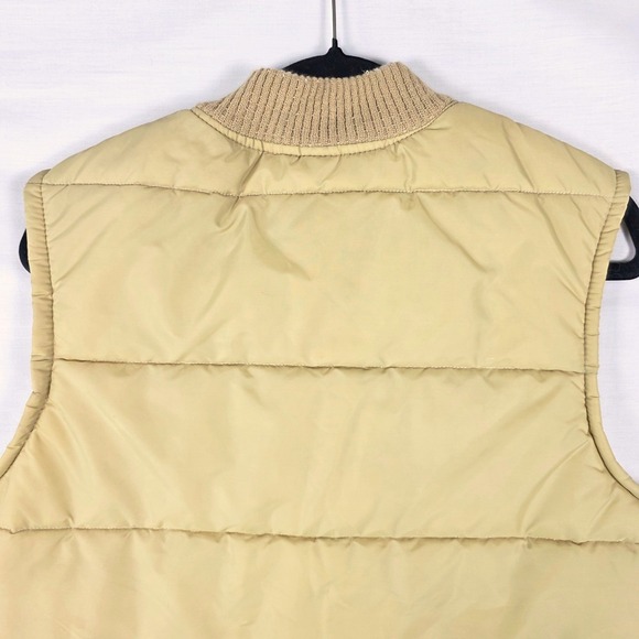 Tyson Puffer Vest Tan Quilted Snap Front Mens Medium Vintage Workwear Cosplay - Picture 8 of 16
